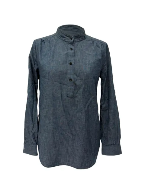 A.P.C. 2020s officer-collar gathered blouse Blue RFCPUGBCL756488W