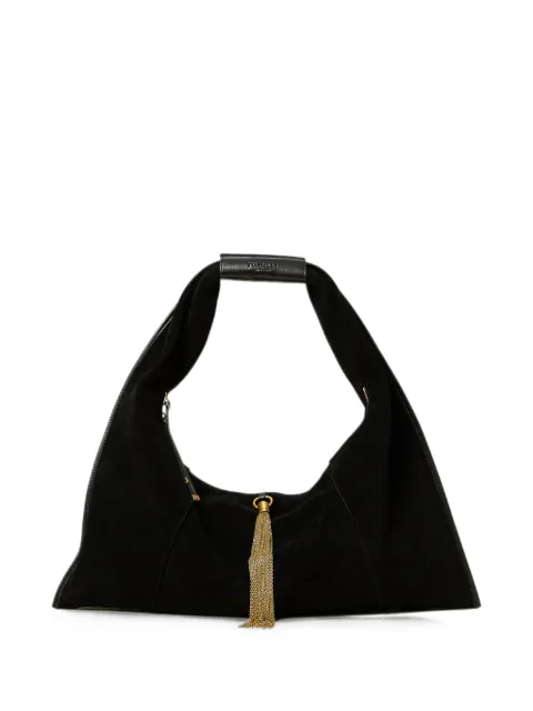 TWINSET chain-tassel leather bucket bag Black 262TD8210