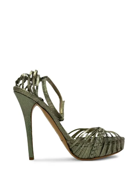 Ralph Lauren Vintage 2010s snake-embossed sandals Green RFCPUGBSH756392W