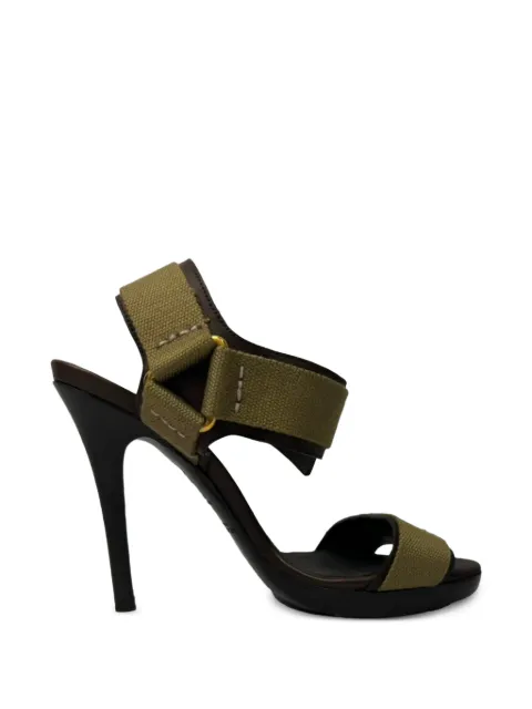 Ralph Lauren Vintage 2010s buckle-detail canvas sandals Green RFCPUGBSH756484W