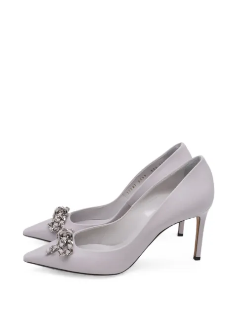 Casadei Vintage Bow Chain leather pumps Purple GILTPUUSSH743596W