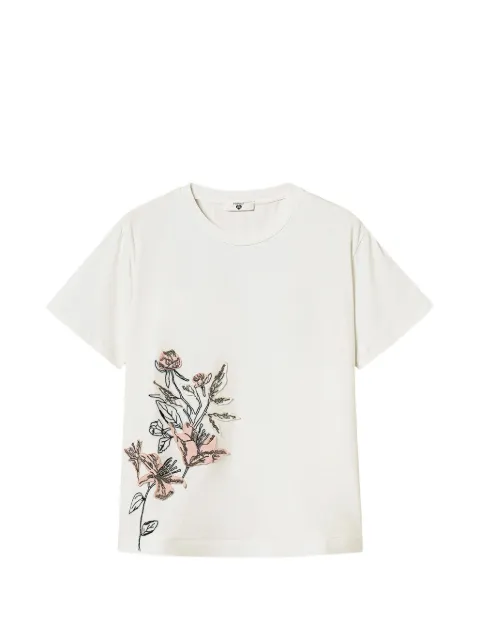 TWINSET T-shirt with floral embroidery White 262LI2CUU