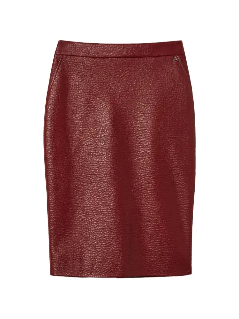 TWINSET faux-leather midi skirt Red 262AP2293