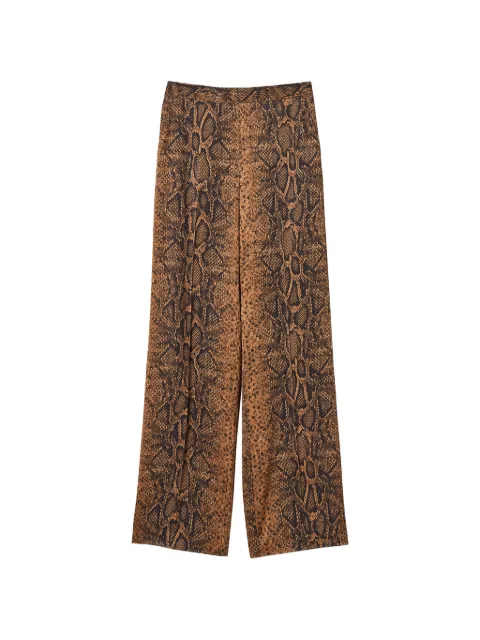 TWINSET python-print wide-leg trousers Brown 262TT2591