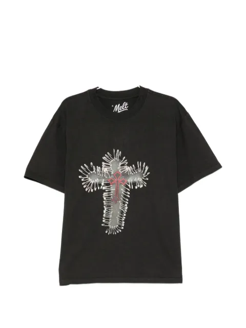 Melt graphic-print T-shirt Black MS5389
