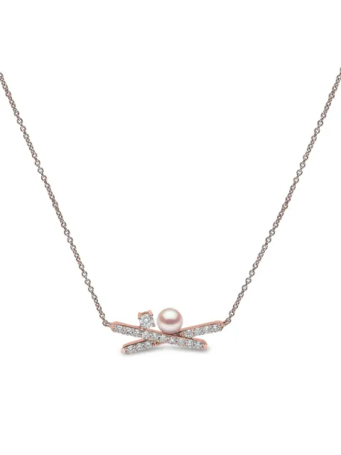 Yoko London pearl and diamond necklace Pink QYN22329X