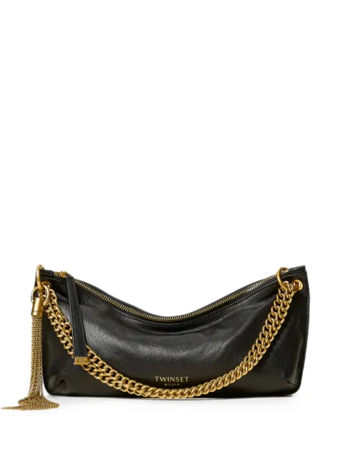 TWINSET leather bag with tassel Black 262TD8250