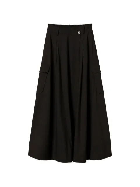 TWINSET flannel wrap-around skirt Black 262LI2WDD
