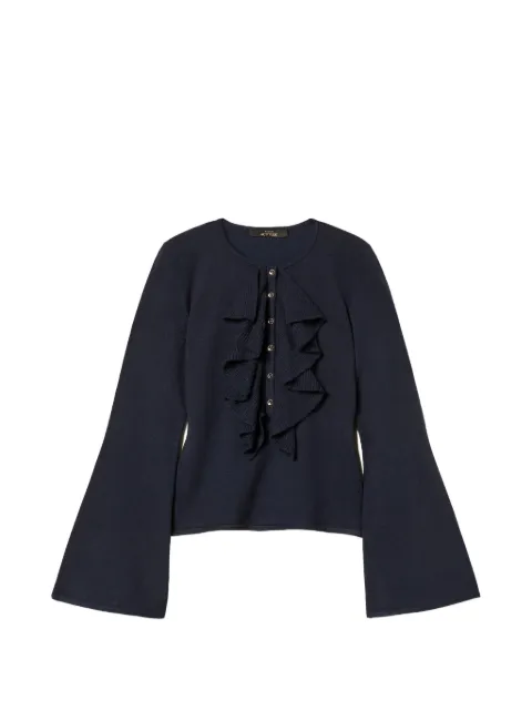 TWINSET fitted jumper with ruffles Blue 262AP3202