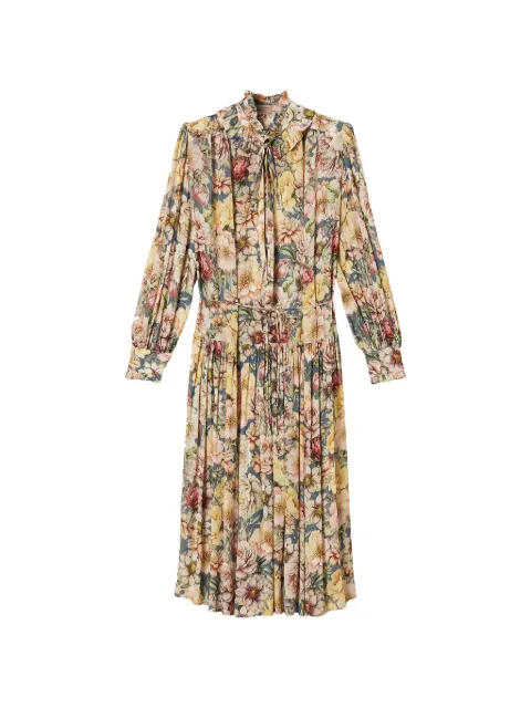 TWINSET long crépon floral dress Neutrals 262TT2610