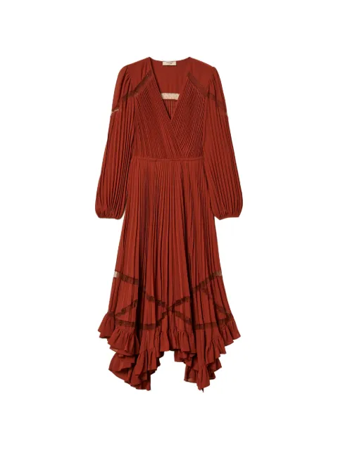 TWINSET long pleated georgette dress Red 262TP271A