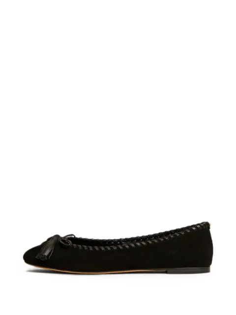 TWINSET suede ballet flats with bow Black 262TCP160