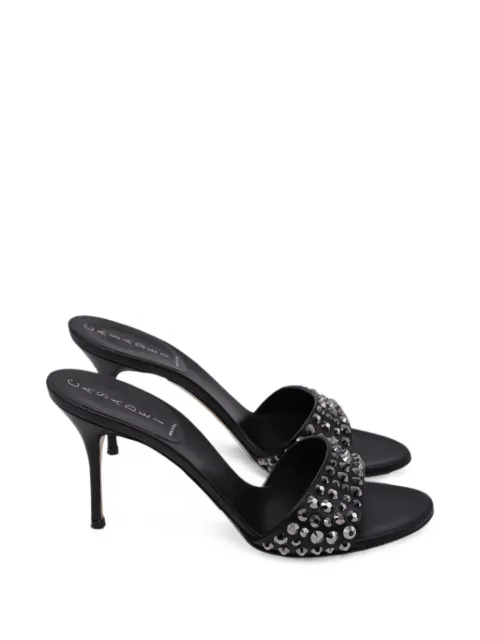 Casadei Vintage crystal-embellished slide sandals Black GILTPUUSSH743605W