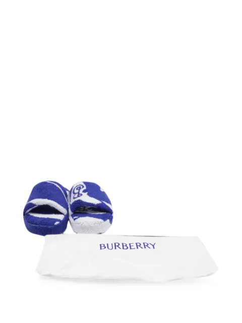 Burberry Pre-Owned Snug towelling slippers Blue GILTPUUSSH743399W