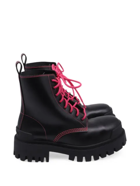 Balenciaga Pre-Owned Strike lace-up boots Black BAPUUSSH757215W