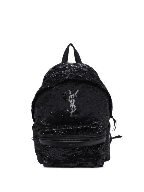 Saint Laurent Pre-Owned City sequin-embellished backpack Black GILTPUUSBA743164W