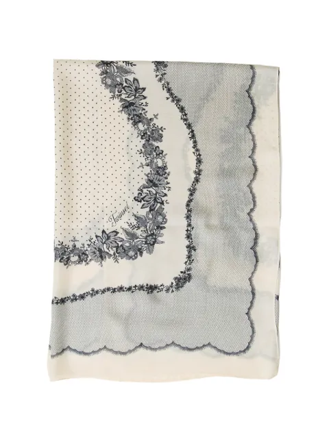 TWINSET Kefiah with polka-dot and lace-print Neutrals 262TA4750