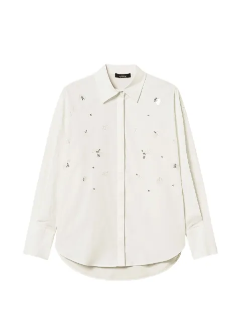 TWINSET poplin shirt with embroidery White 262AP2322