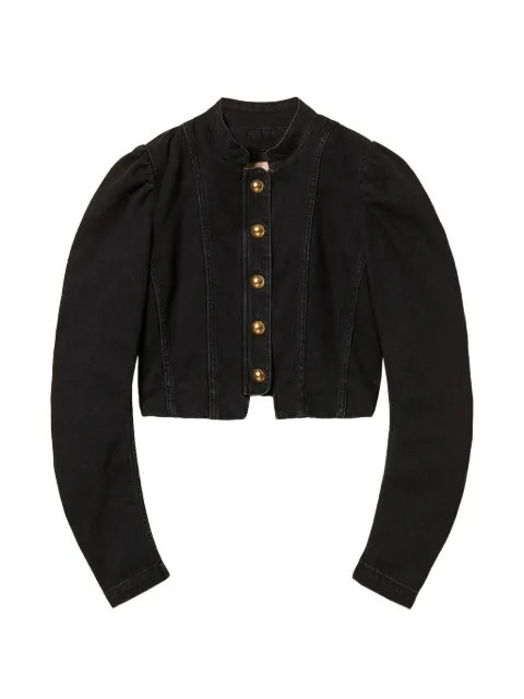 TWINSET fitted black denim jacket Black 262TP2520