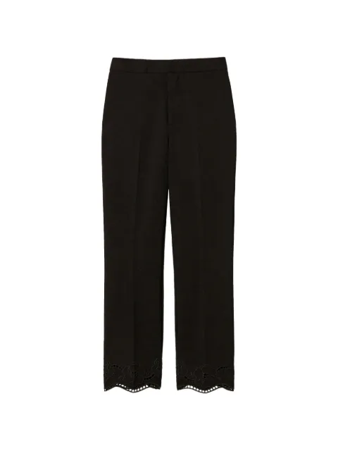 TWINSET straight trousers with broderie anglaise Black 262TP2673