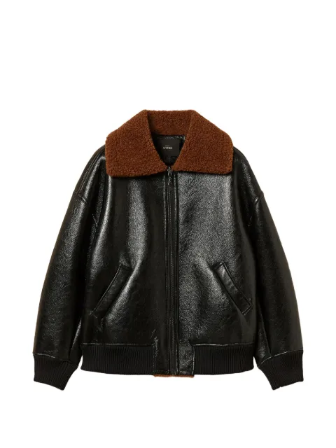 TWINSET padded faux-shearling bomber jacket Black 262AP2180