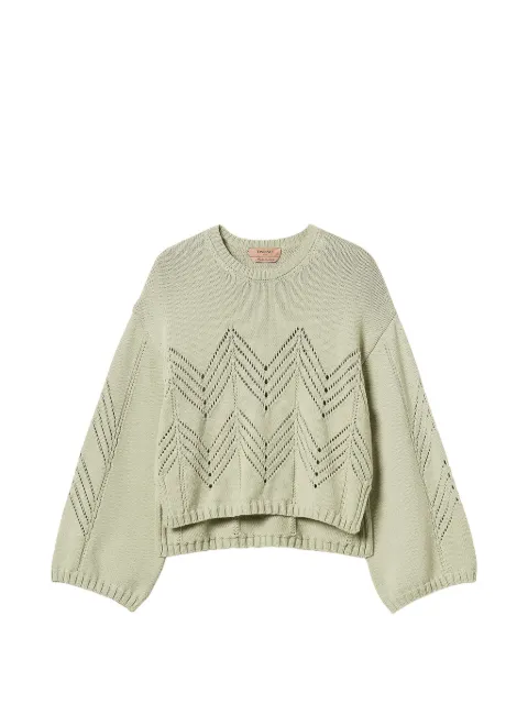 TWINSET wool blend jumper with chevron pattern Green 262TP3191