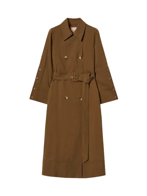 TWINSET cotton-blend gabardine trench coat Brown 262TP270A