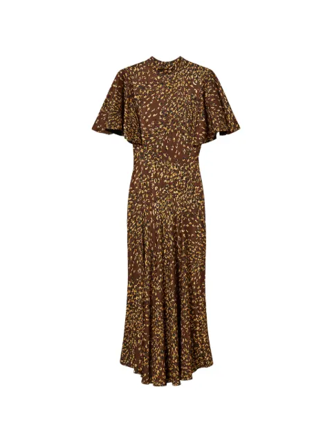 TWINSET long animal print satin dress Brown 262TP275D