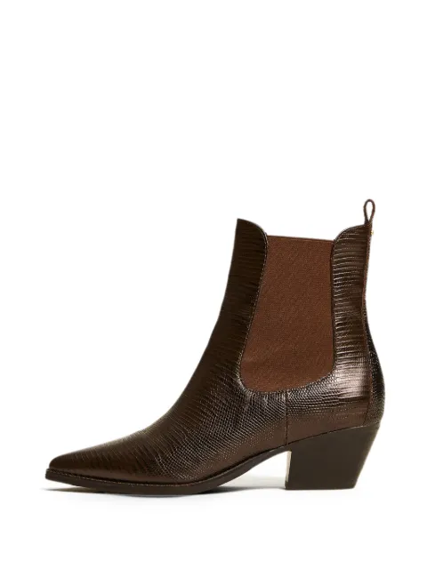 TWINSET short leather cow boots with elastics Brown 262TCP122