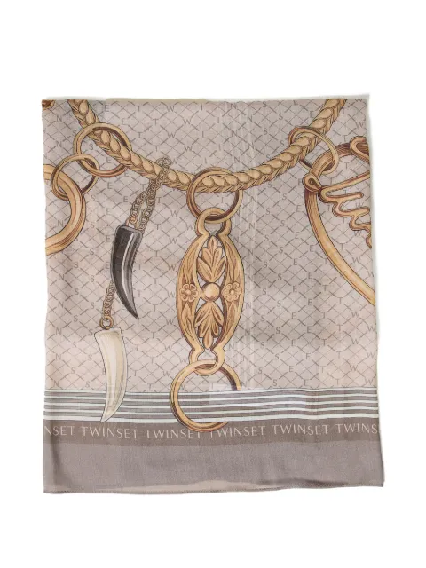 TWINSET Chain print keffiyeh Neutrals 262TO5530