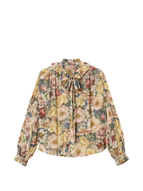 TWINSET floral creponne shirt Blue 262TT2611