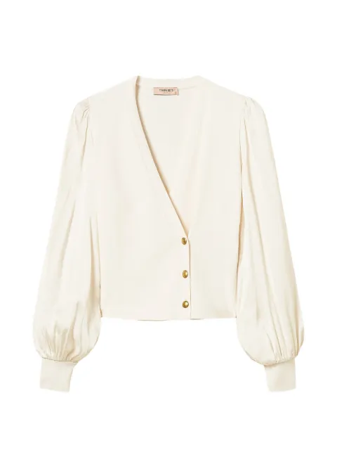 TWINSET jumper with jacquard fabric sleeves Neutrals 262TT3361
