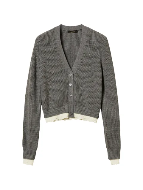 TWINSET scalloped-edge ribbed cardigan Grey 262AP3041