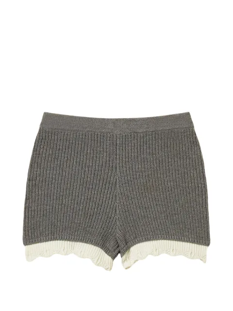 TWINSET knitted shorts with scalloped details Grey 262AP3042