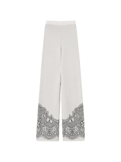 TWINSET jacquard wool-blend knit trousers Neutrals 262TP3523