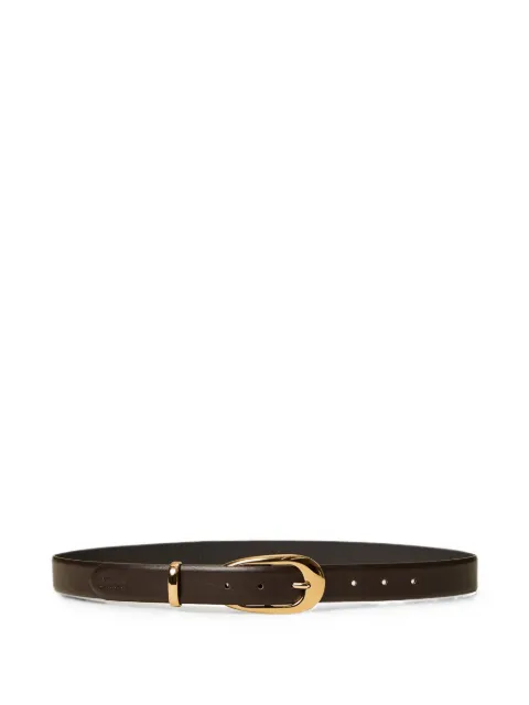 TWINSET leather belt with oval buckle Brown 262TA4540