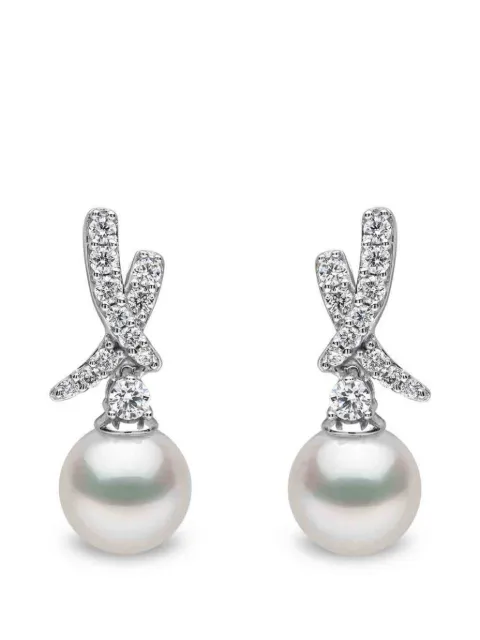Yoko London Akoya pearl and diamond earrings Silver QYE24067X