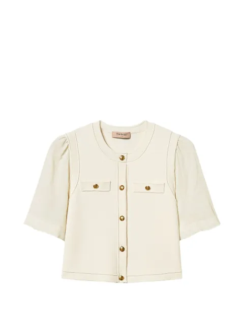TWINSET knitted cardigan with metal buttons Neutrals 262TP3080