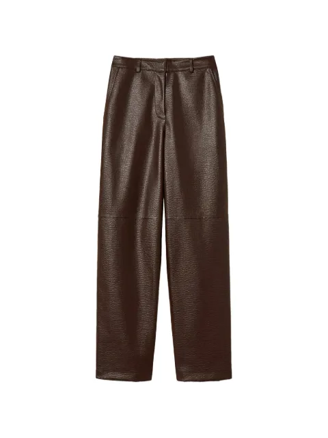 TWINSET wide faux-leather trousers Brown 262AP2292