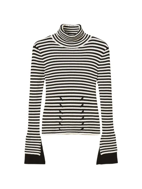 TWINSET striped turtleneck jumper White 262AP3250