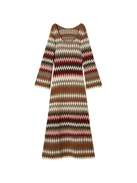 TWINSET dual-use long jacquard knit dress Brown 262AT3035