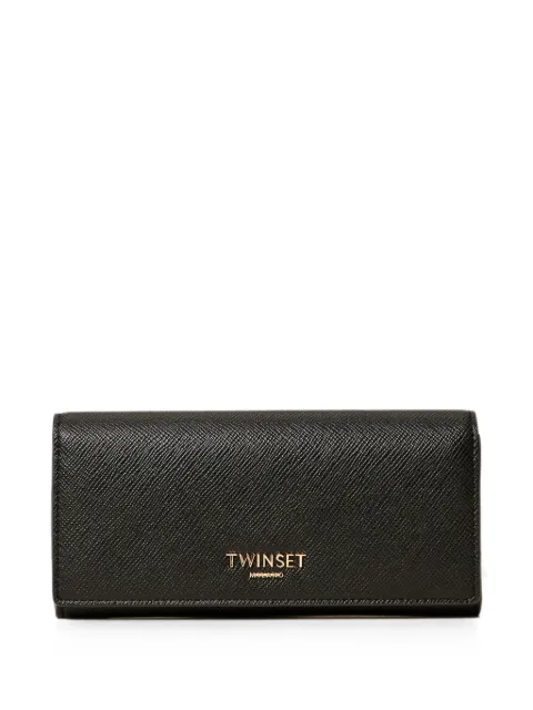 TWINSET wallet with flap and logo Black 262TH7050
