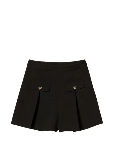 TWINSET crêpe shorts with heart-shaped buttons Black 262TP2042