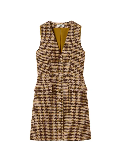TWINSET short houndstooth shirt dress Neutrals 262LI2BEE