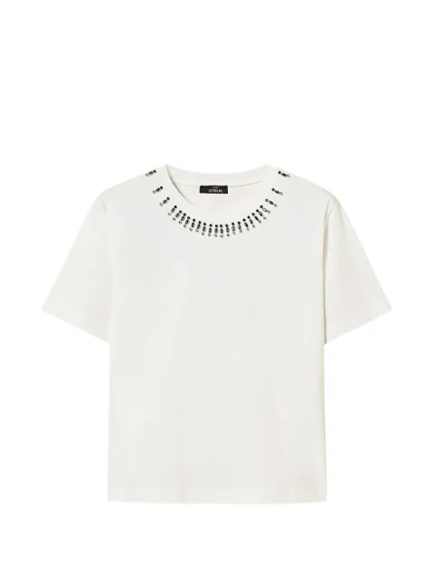 TWINSET slim-fit T-shirt with embroidery White 262AP2480