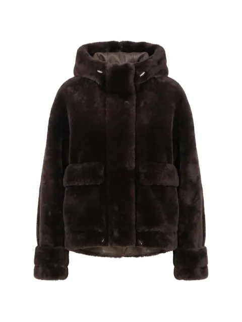 Blancha hooded shearling jacket Brown 26080300