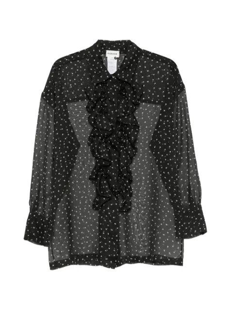 P.A.R.O.S.H. star-print ruffled shirt Black PIOGGIAD381321