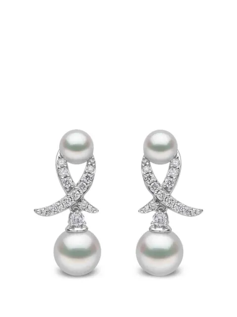 Yoko London Akoya pearl and diamond earrings Silver QYE24057X