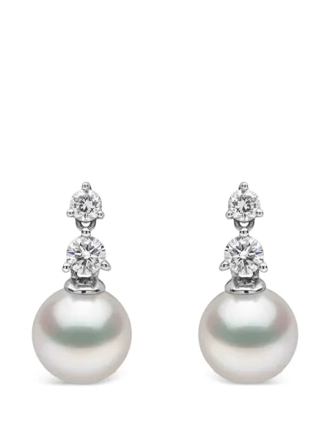 Yoko London Akoya pearl and diamond earrings Silver QYE24007X