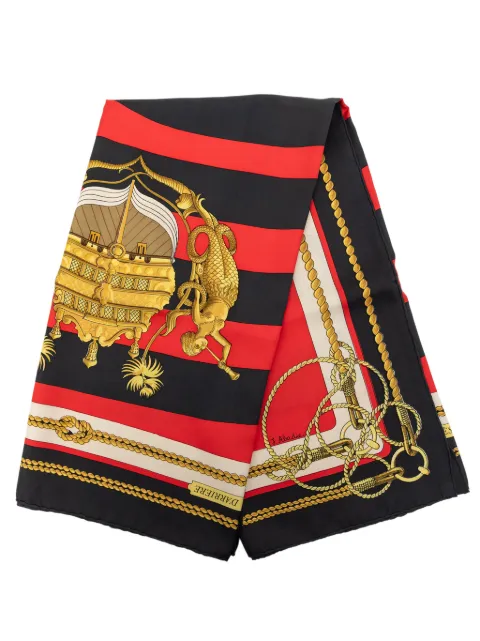Hermès Pre-Owned 1960-1980 Chateaux D Arriere Silk Scarf 90 scarves Black KRJJFULUBPLPEKRD